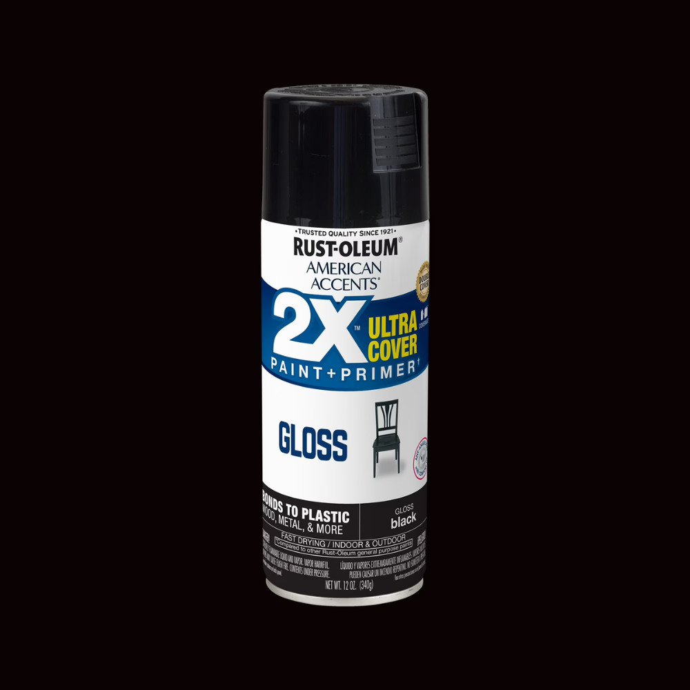 6 Pack Black, Rust-Oleum American Accents 2X Ultra Cover Gloss Spray Paint, 12oz
