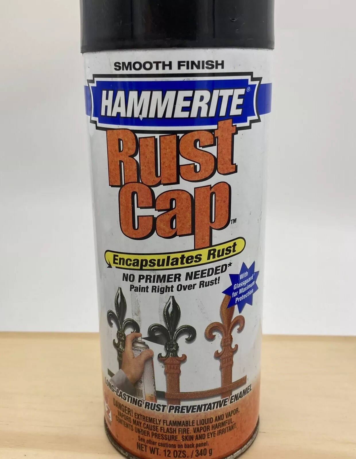 Hammerite Rust Cap Spray Paint Smooth Gloss Black 42240 Extremely Rare!