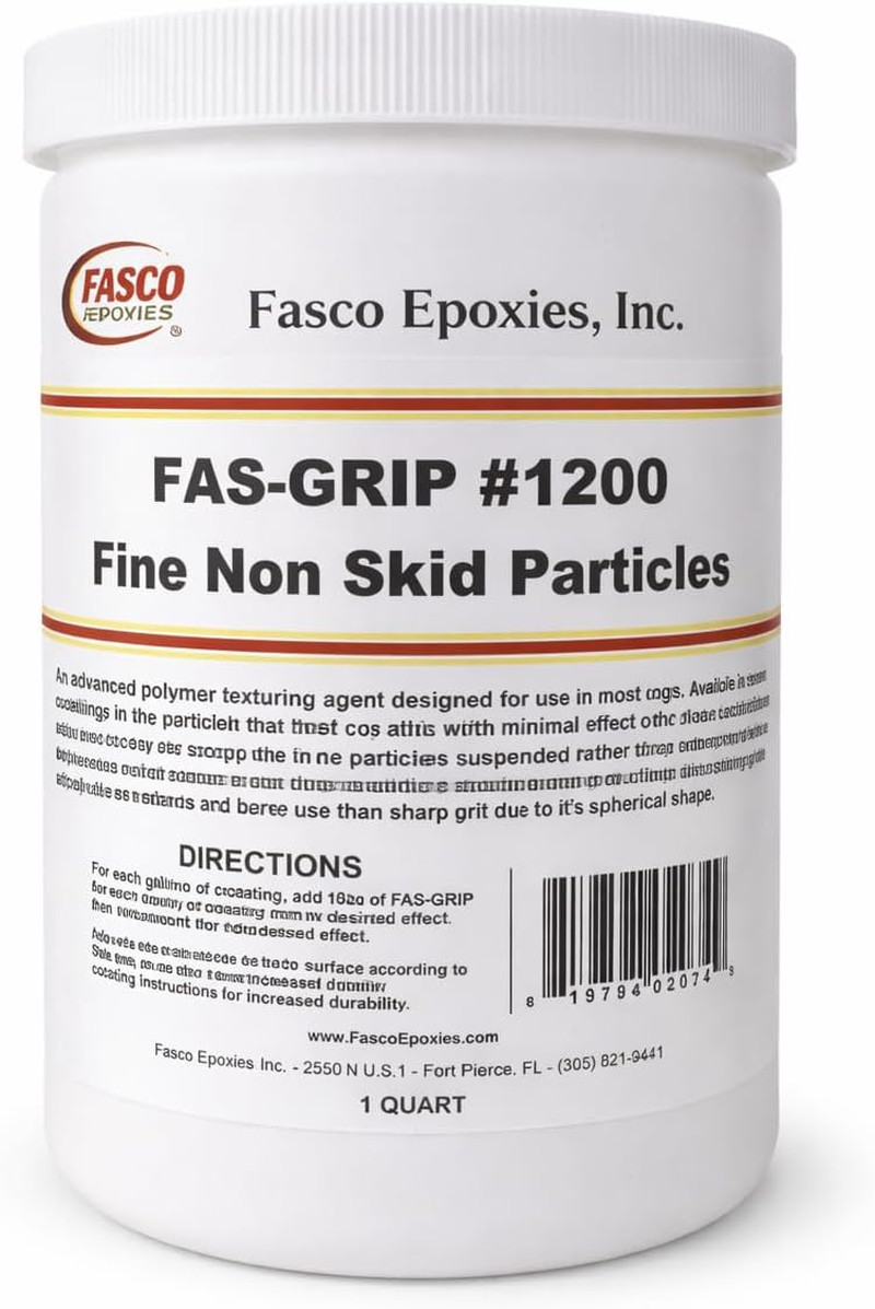 Non-Skid Paint Additive – Quart for 5 Gallons – FINE Anti-Slip Particles Fas-Gri