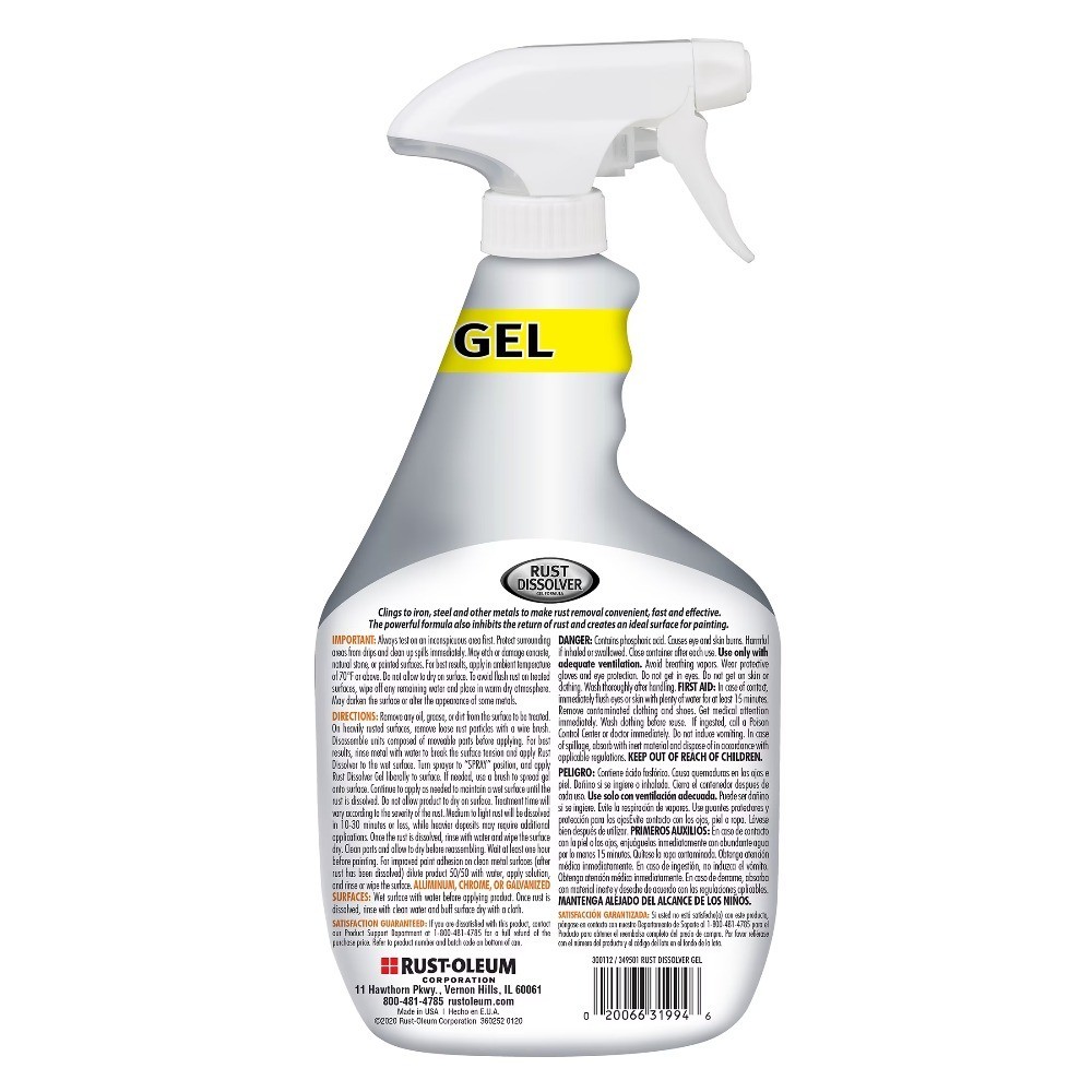 Rust Dissolver Gel Spray Industrial Strength 32 oz Fast Acting Penetrating