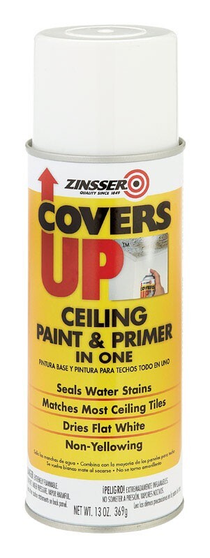 Zinsser Covers Up White Flat Solvent-Based Acrylic Ceiling Paint & Spray Primer