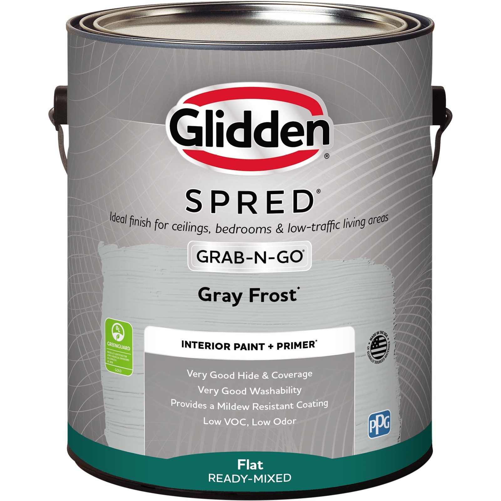 Gray Frost / Grey Flat Interior Paint W/ Primer 1 Gallon