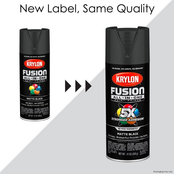 Matte Spray Black Paint Indoor Outdoor Use Quick Dry Coat Fusion All In One DYI
