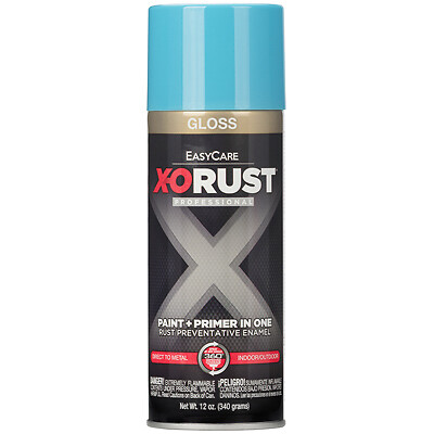 EasyCare XOP25-AER X-O Rust Anti-Rust Enamel Spray Paint & Primer, Light Blue