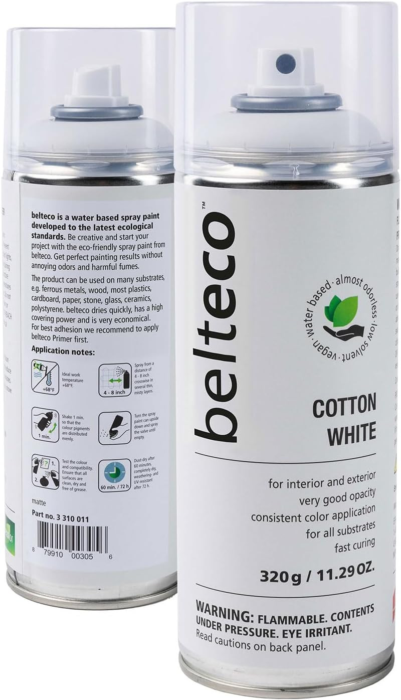 Cotton White Spray Paint Matte | Water-Based & Odorless | Eco-Friendly & Vegan |