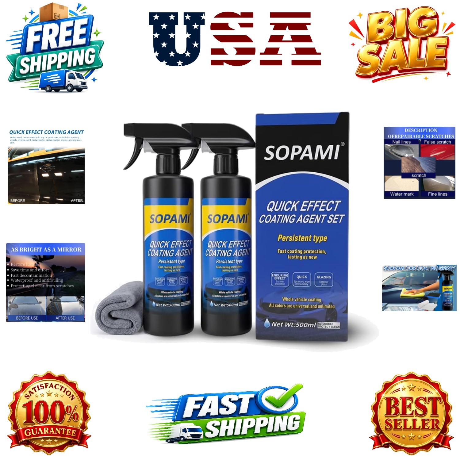 Ceramic Paint Sealant Spray, Ceramic Coating for Cars | 17.5oz High Shine Car…