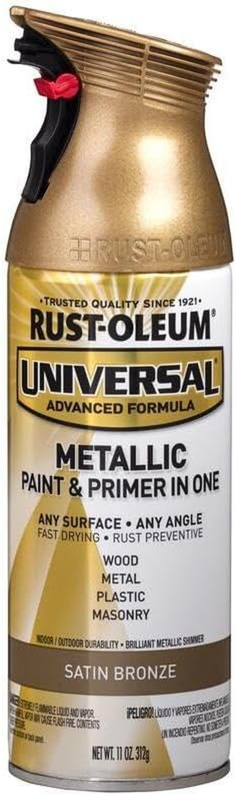 314560 Universal All Surface Metallic Spray Paint, 11 Oz, Satin Bronze