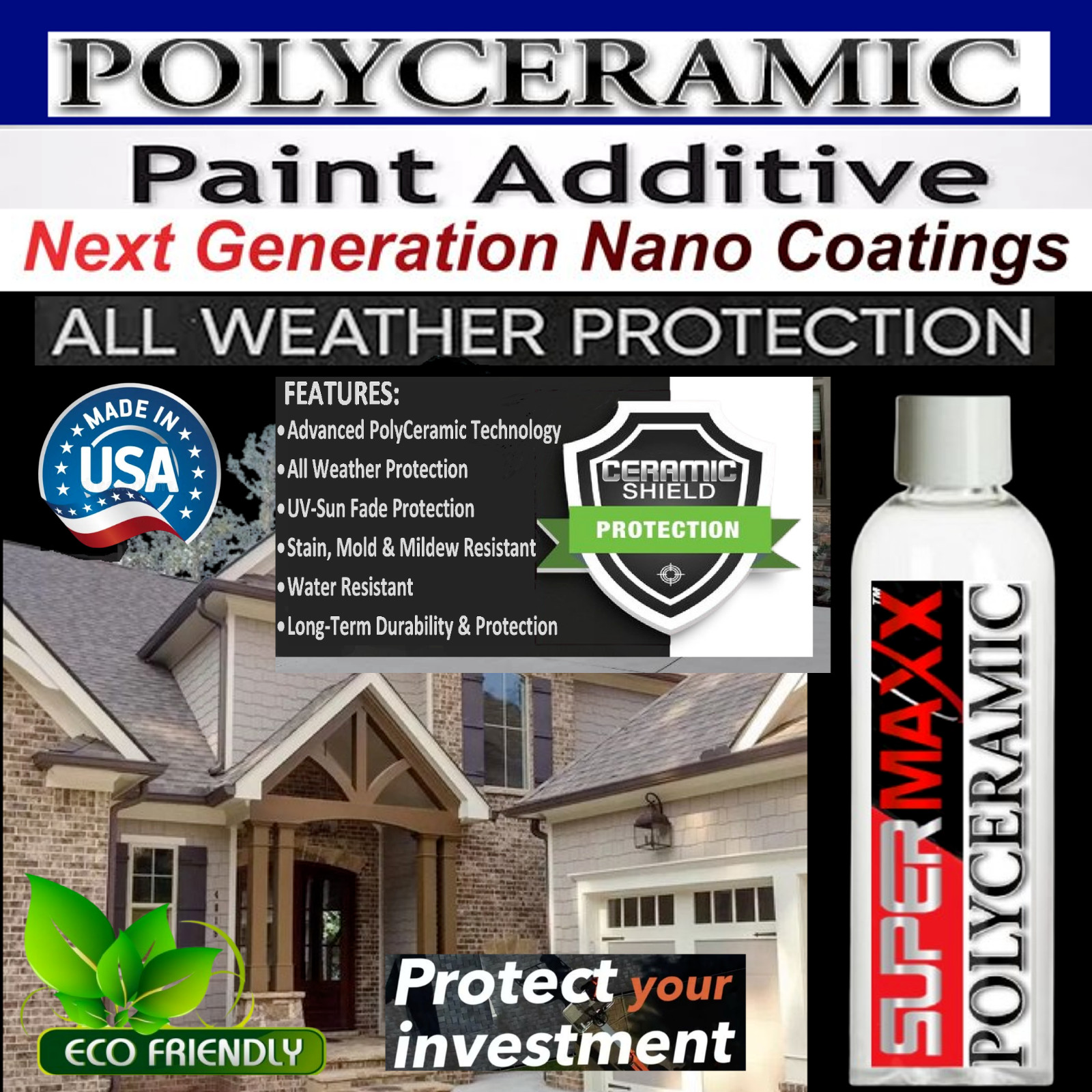 LATEX HOUSE PAINT POLYCERAMIC ADDITIVE FOR ALL WATER BASED PAINTS & COATINGS