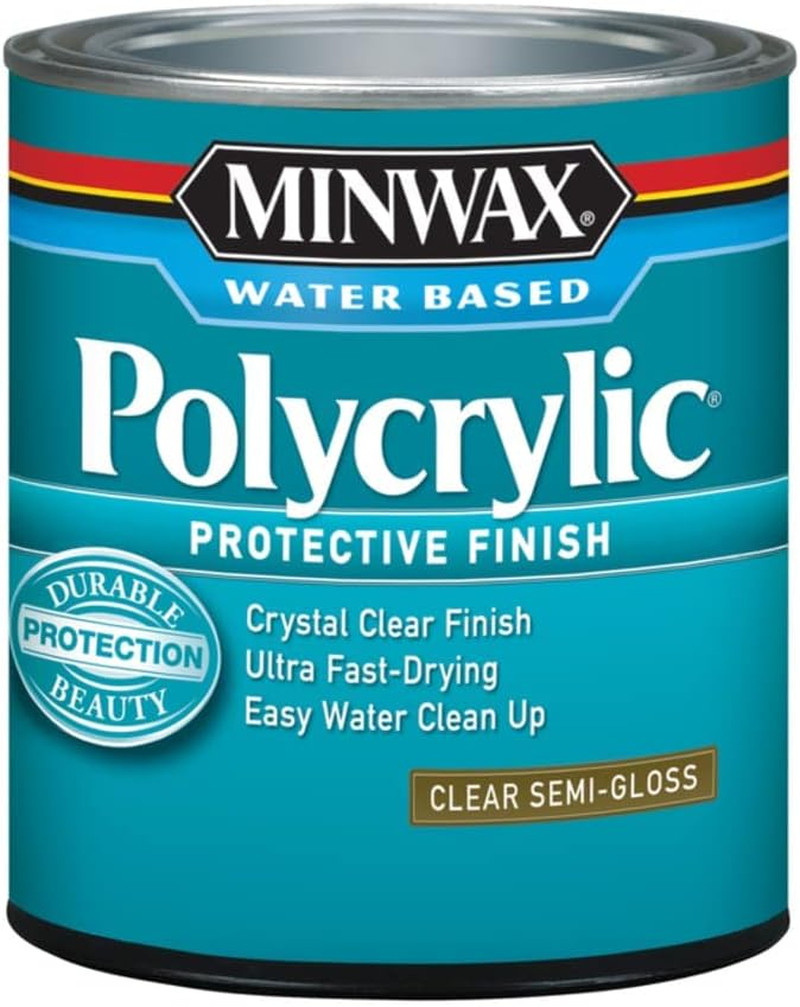 1/2 Pt 24444 Clear Polycrylic Water-Based Protective Finish Semi-Gloss