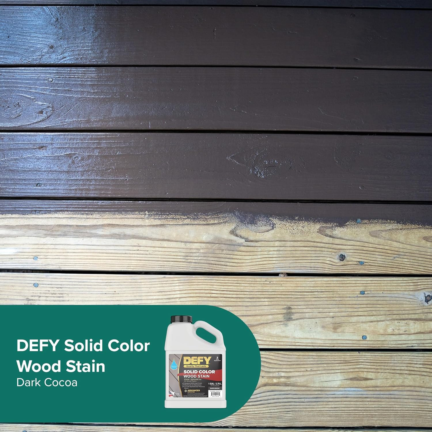 Dark Cocoa Wood Stain – 1 Gallon UV Resistant Deck & Fence Paint