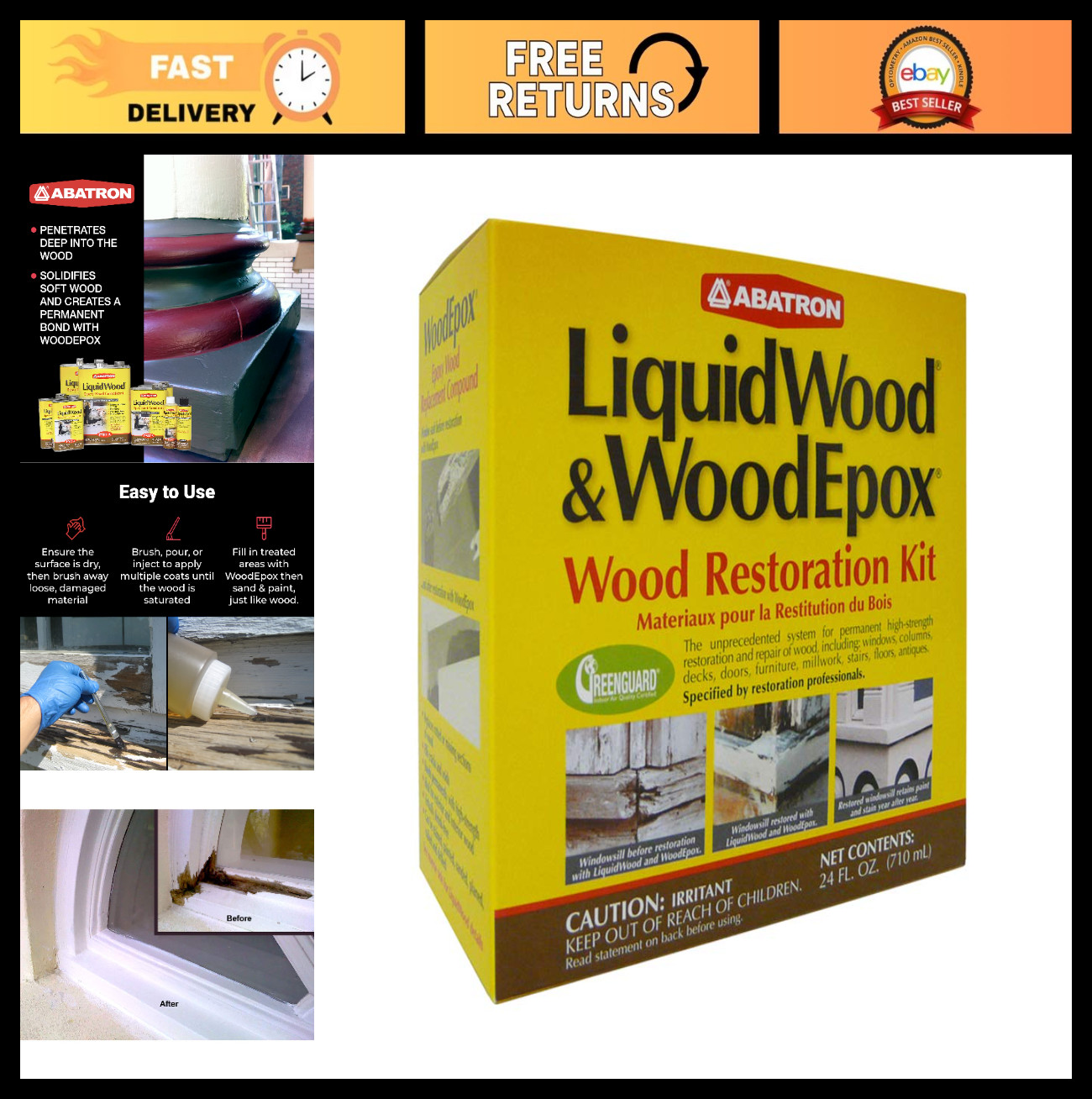 24oz Wood Restoration Kit – Revive & Repair Furniture, Cabinets & Floors