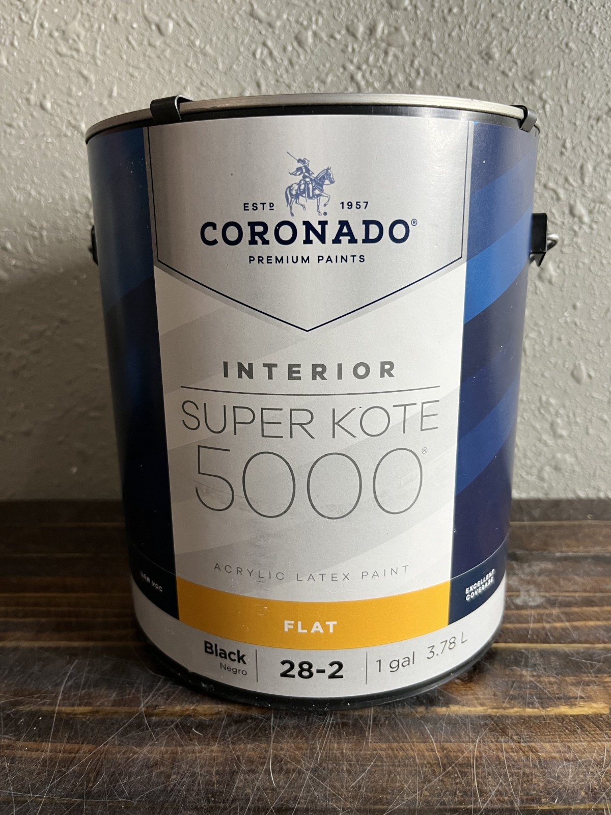 Coronado Super Kote 5000 Interior Acrylic Latex Paint Black Flat 1 Gallon 28-2