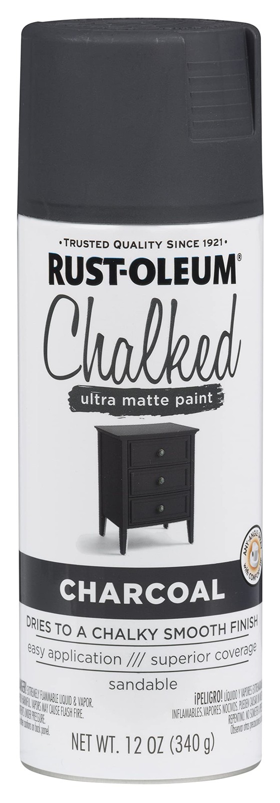 Rust-Oleum Charcoal Chalked All-in-One Ultra 12 Ounce (Pack of 1),