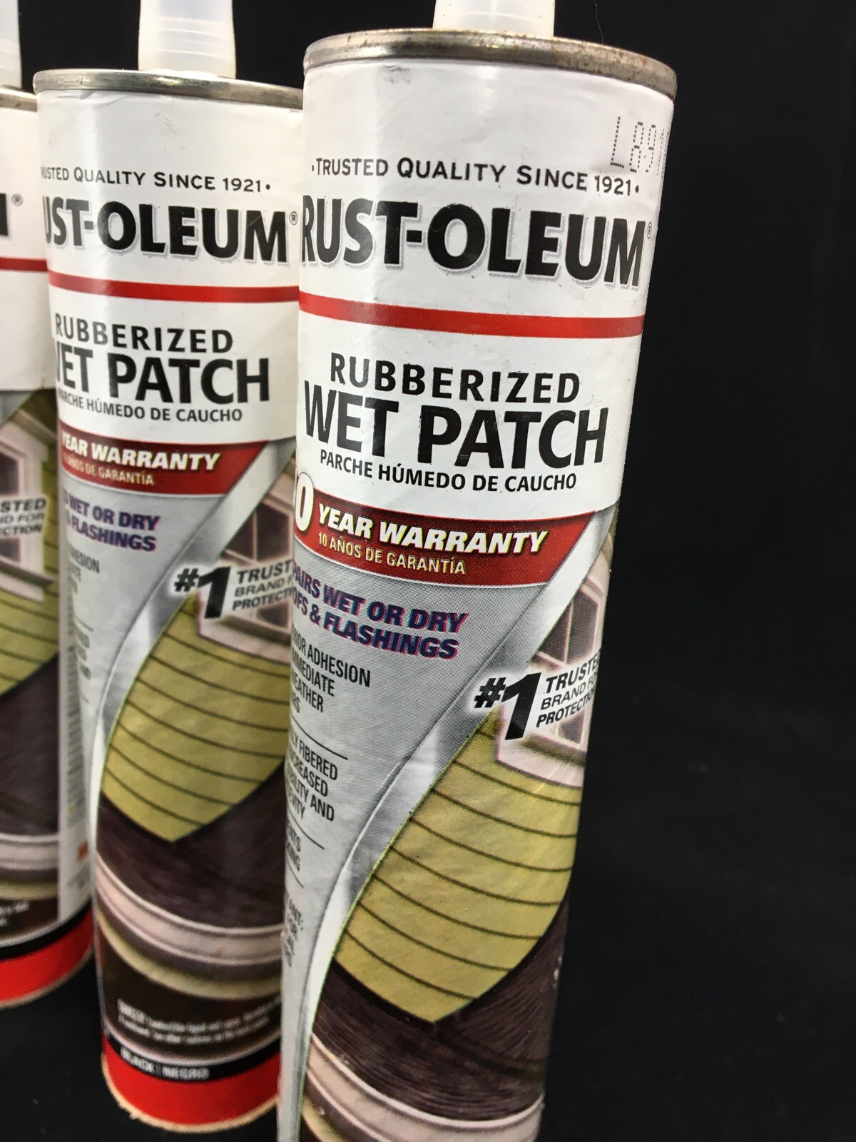 RUST OLEUM® RUBBERIZED WET PATCH 10.1 OZ CARTRIDGE REPAIR ROOF FLASHING BLACK #1