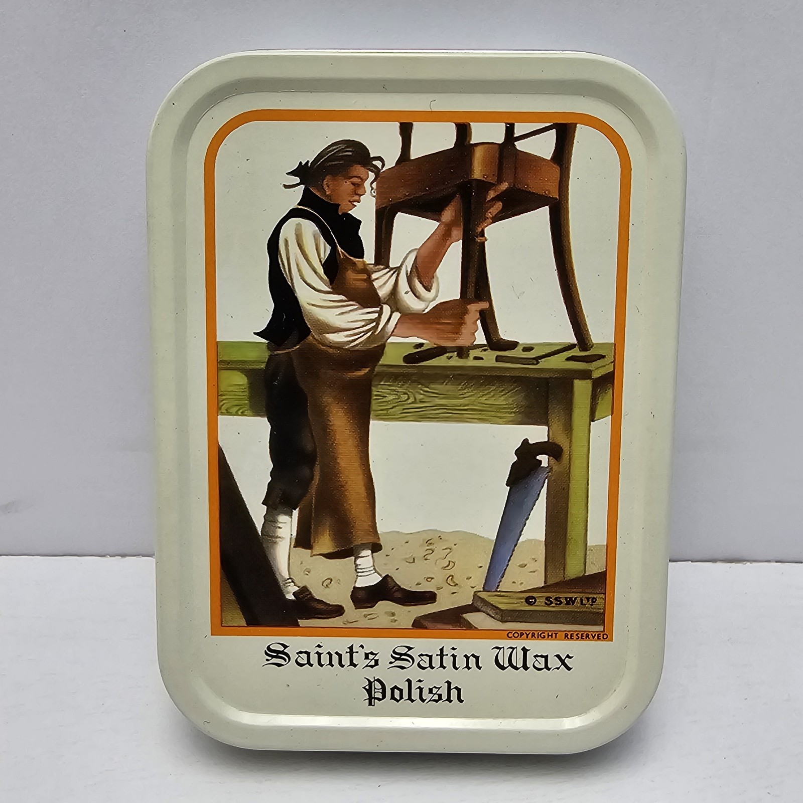 Vintage SAINT’s SATIN WAX Furniture Polish W/ Tin Lavender Scented 5 Oz NEW