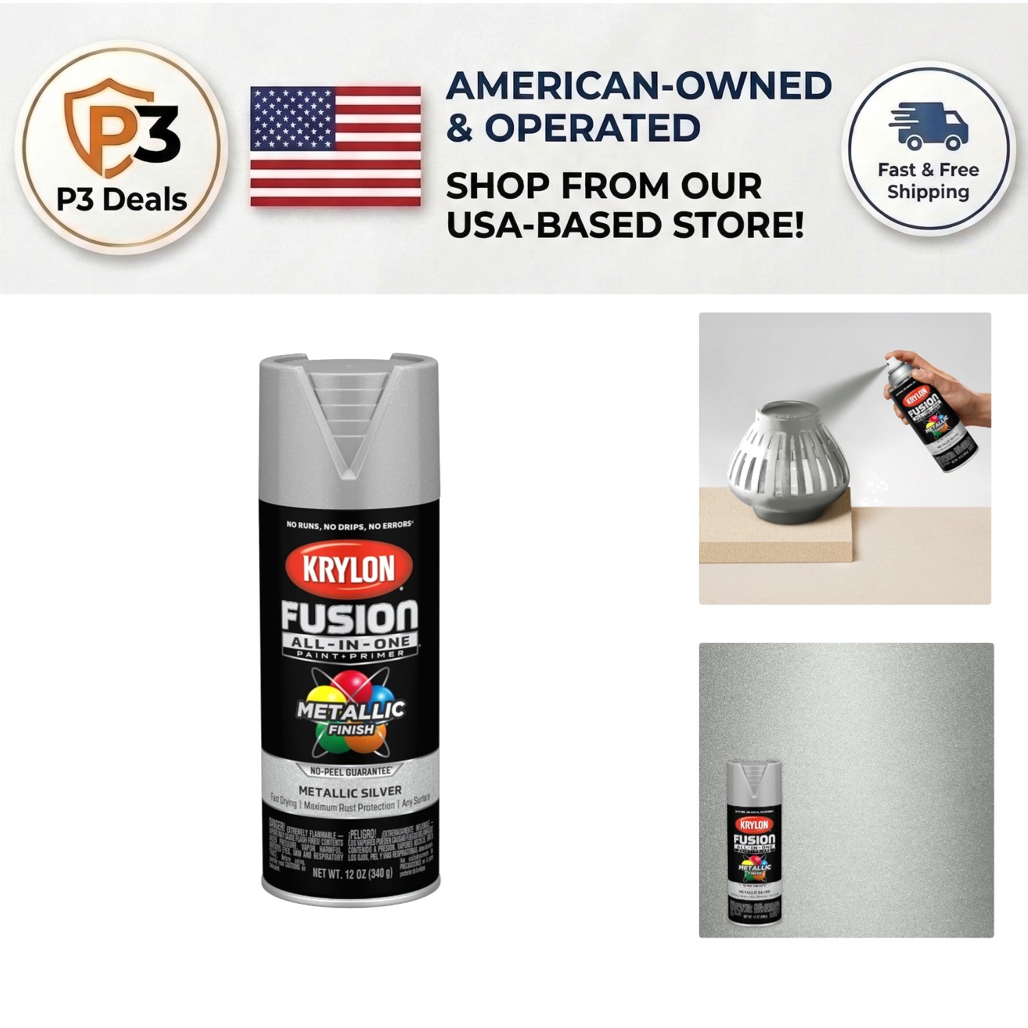 12 oz Fusion Spray Paint – Metal Finish for Quick Adhesion & Protection