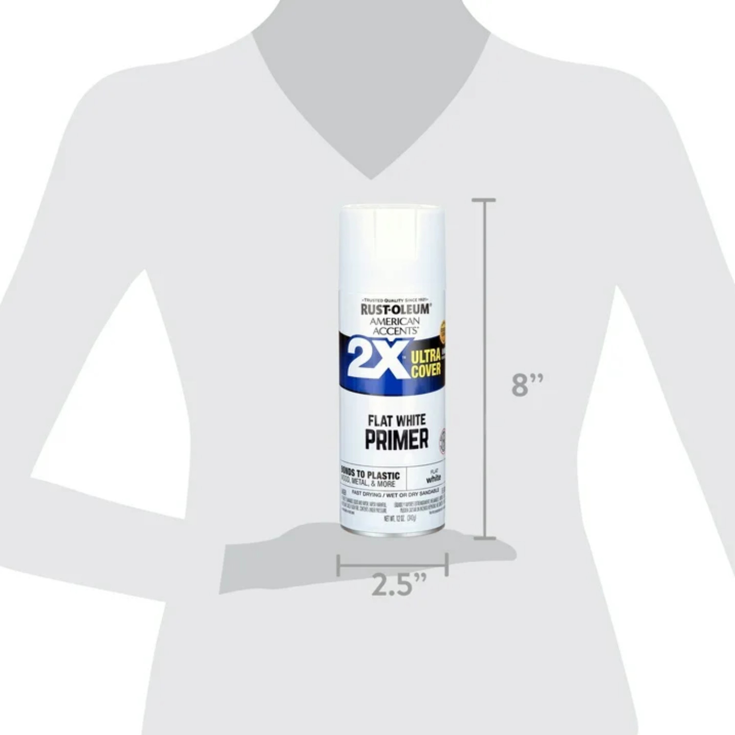 White Primer, Rust-Oleum American Accents 2X Ultra Cover Flat Spray Paint-12 oz