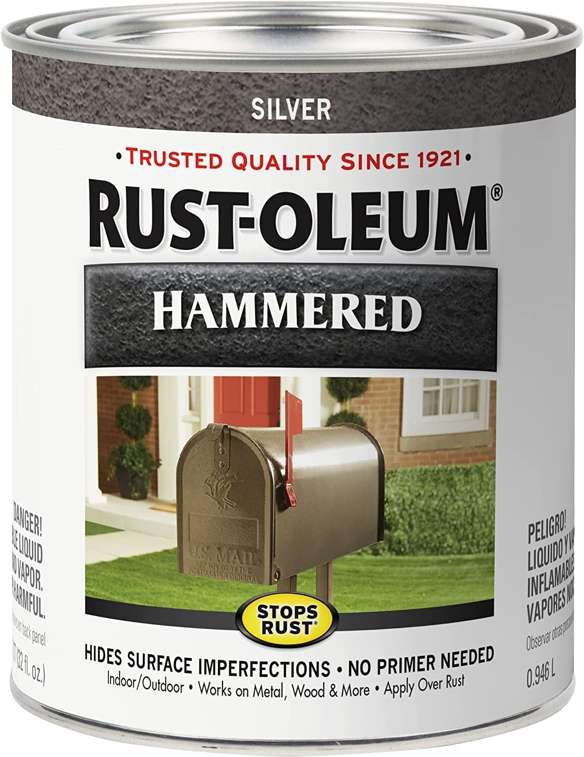 Rust-Oleum 7213502 Hammered Metal Finish, Silver, 1 Quart