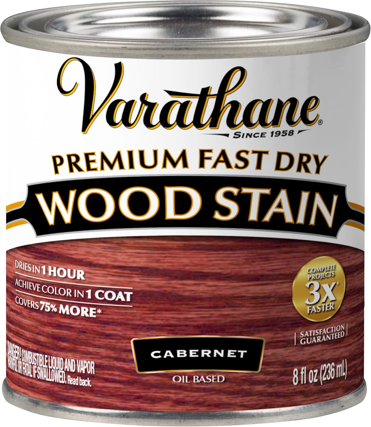 Premium Fast Dry Wood Stain, Half Pint, Cabernet
