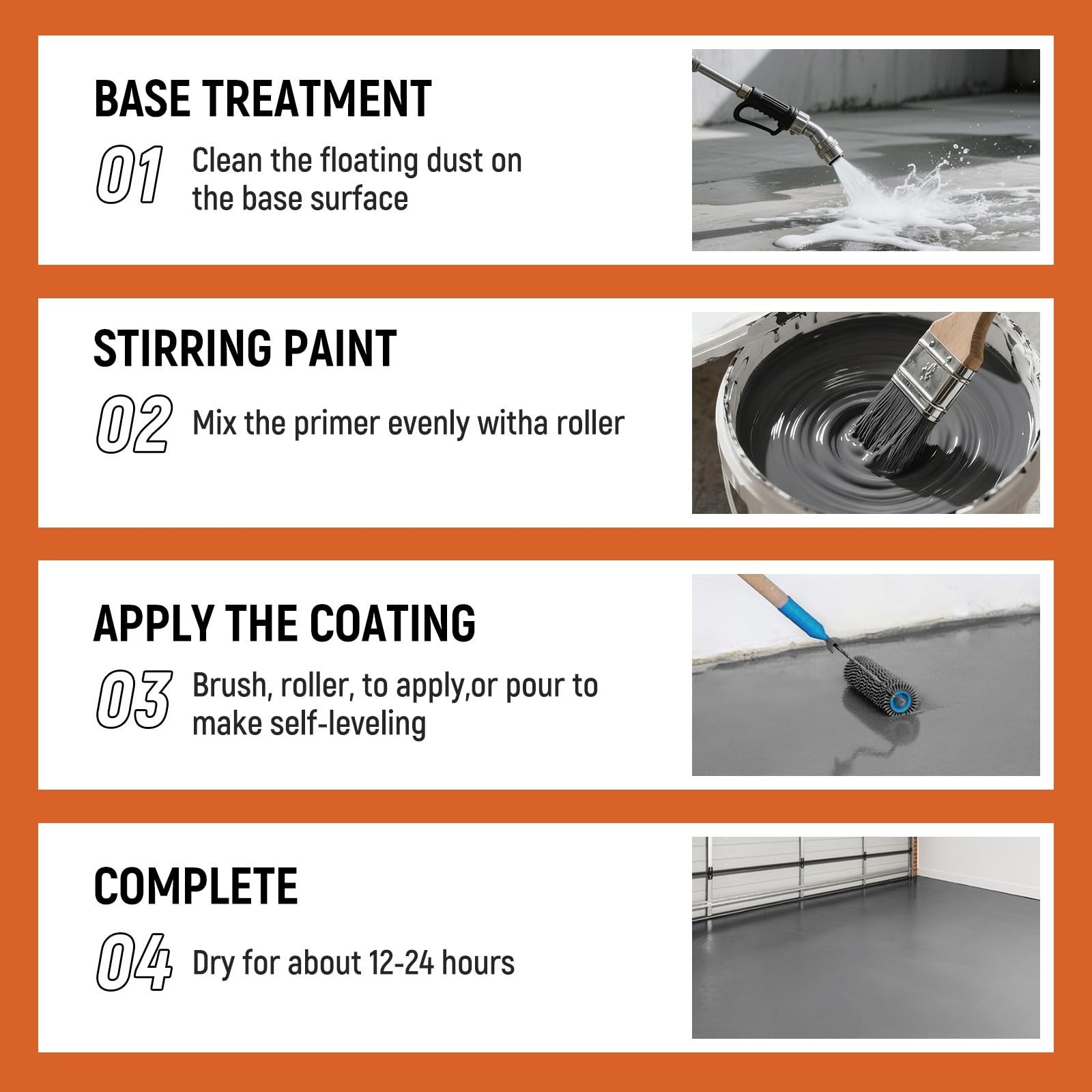 Professional Concrete Garage Floor Paint – 1 Gallon Smoke Gray, Acrylic Coating,