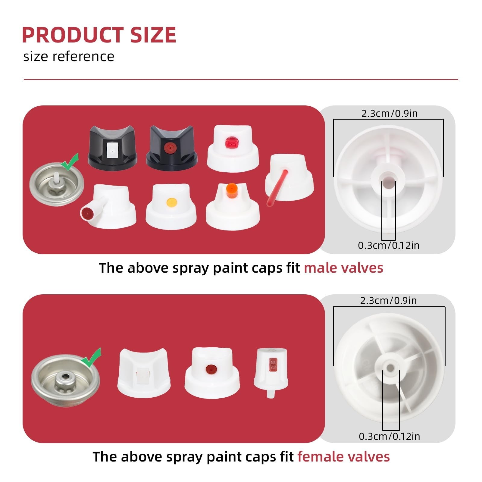 20PCS Spray Paint Caps & Nozzles Kit – Adapter Set for Male & Female Cans,