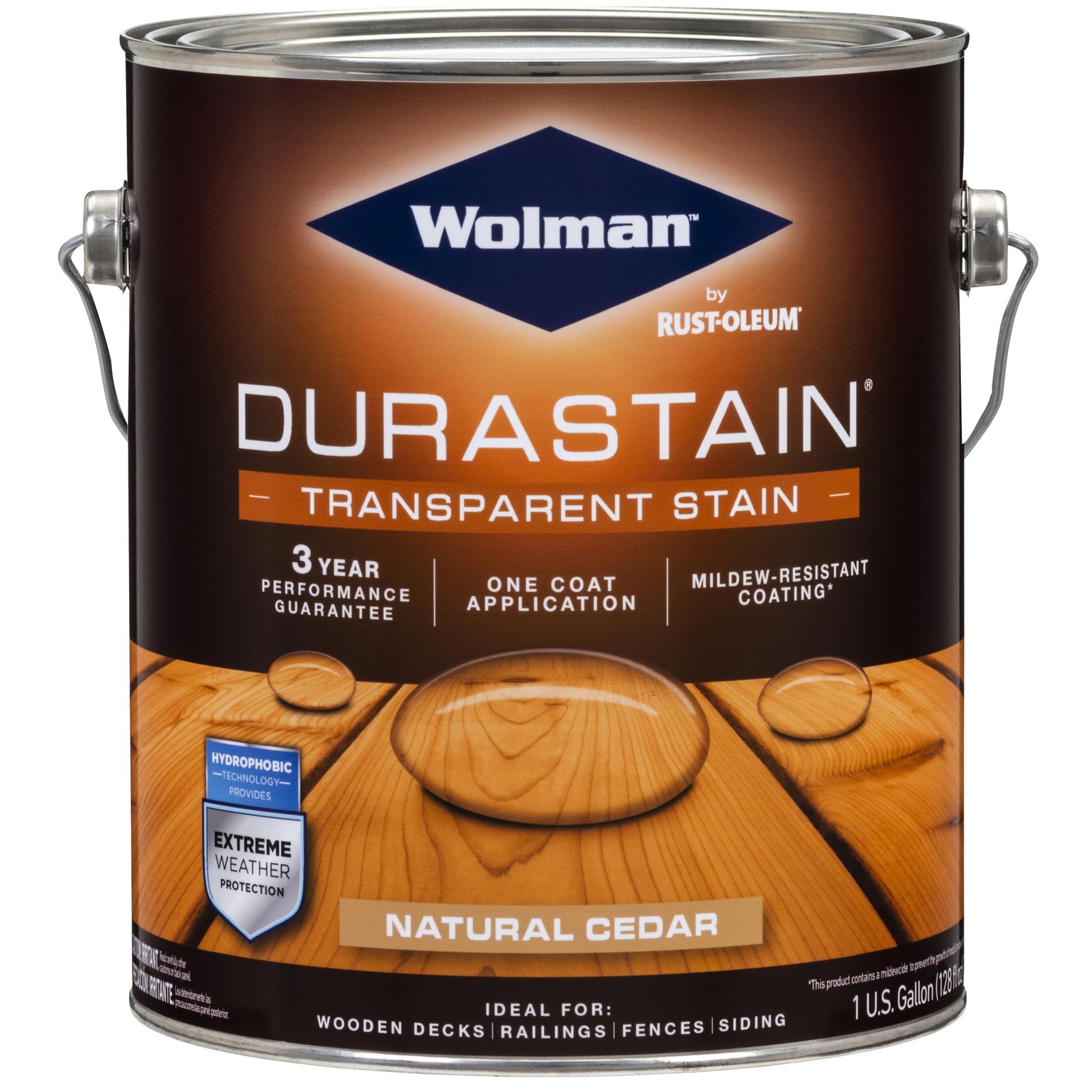 Wolman 288337 DuraStain Water-Based Transparent Exterior Wood Stain, Gallon, Nat