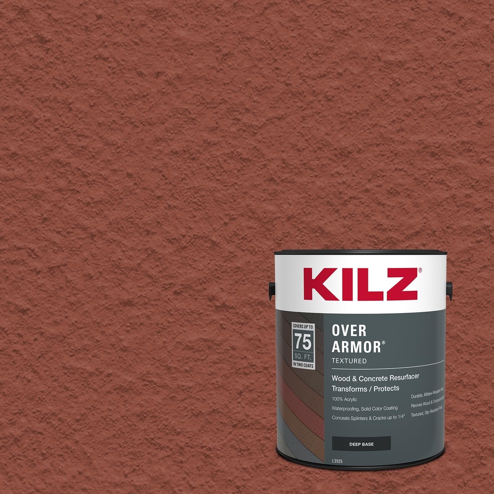 Textured Solid Coating Resurfacer, Redwood Color, 1 Gallon – Durable Outdoor Pai