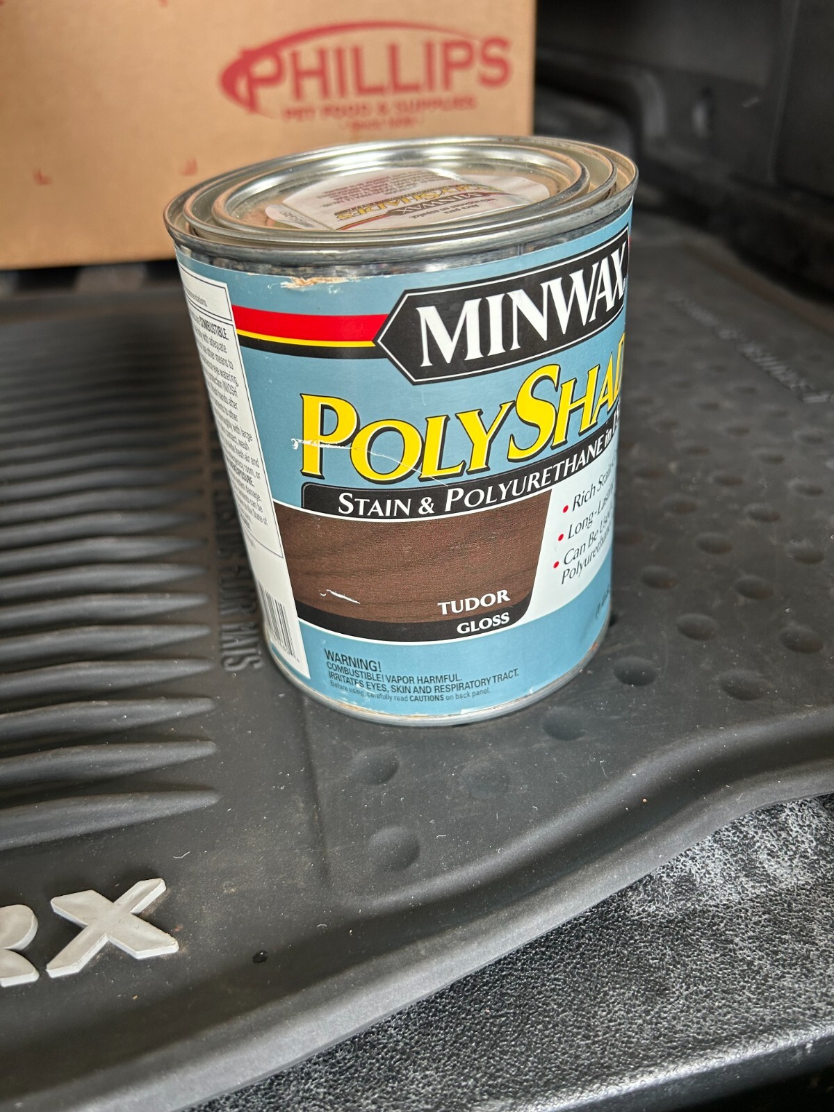 NOS 1-quart Minwax PolyShades Wood Stain + Polyurethane TUDOR Gloss 32 oz