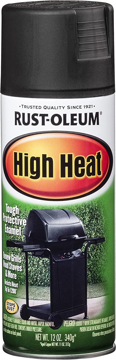 Rust-Oleum 7778830 High Heat Enamel Spray Paint, 12 Fl Oz, Bar-B-Que Black 1 Can