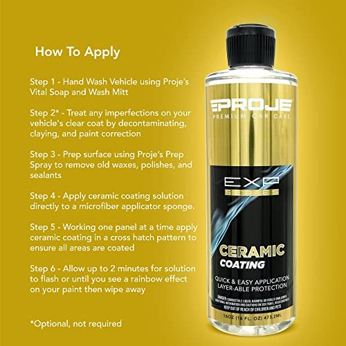 Proje Ceramic Coating – 12+ Month Durability – Easy to 16 Fl Oz (Pack of 1)