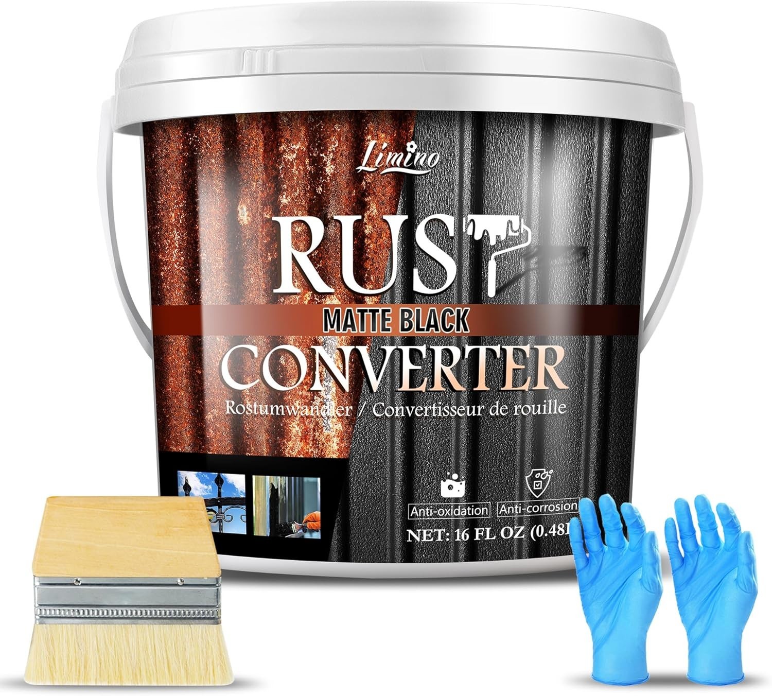 Rust Converter for Metal – Black Metal Primer and Rust Remover, Reformer ＆ Encap