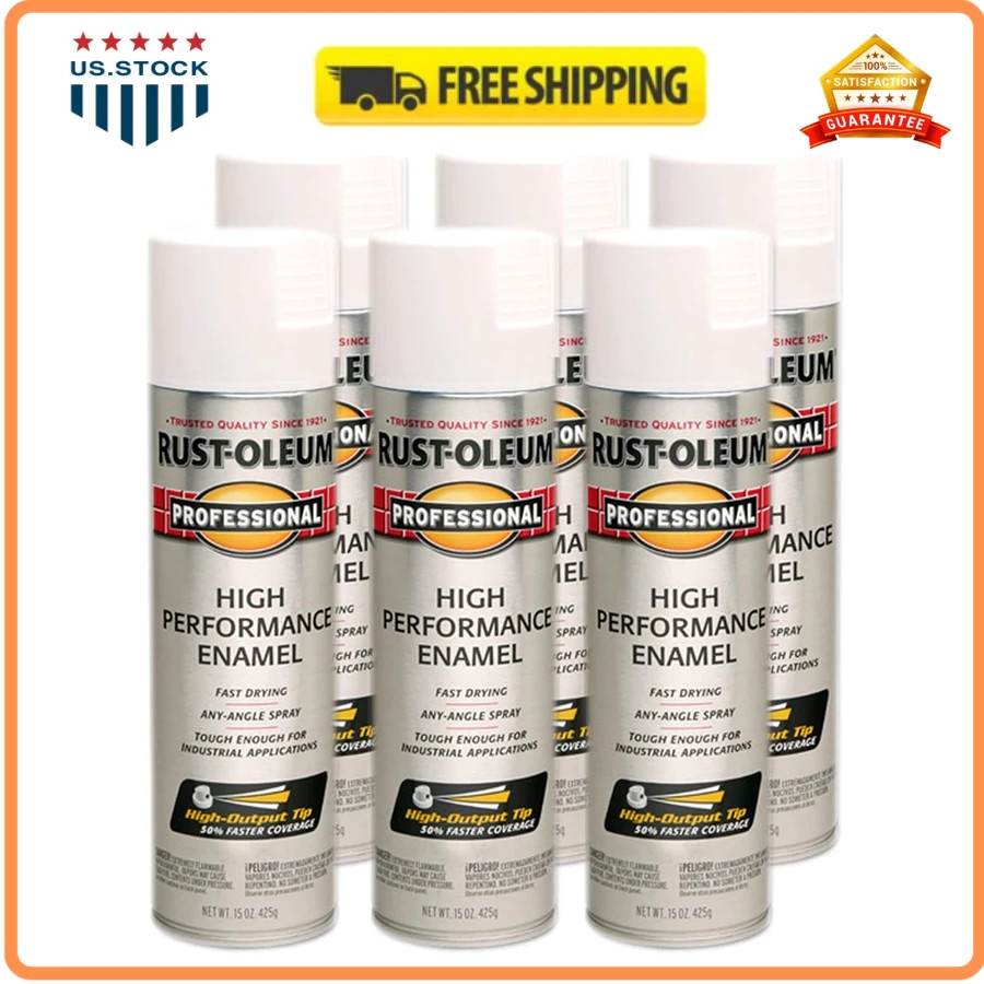 Rust-Oleum Professional High Performance Enamel Spray Paint Semi-Gloss White…