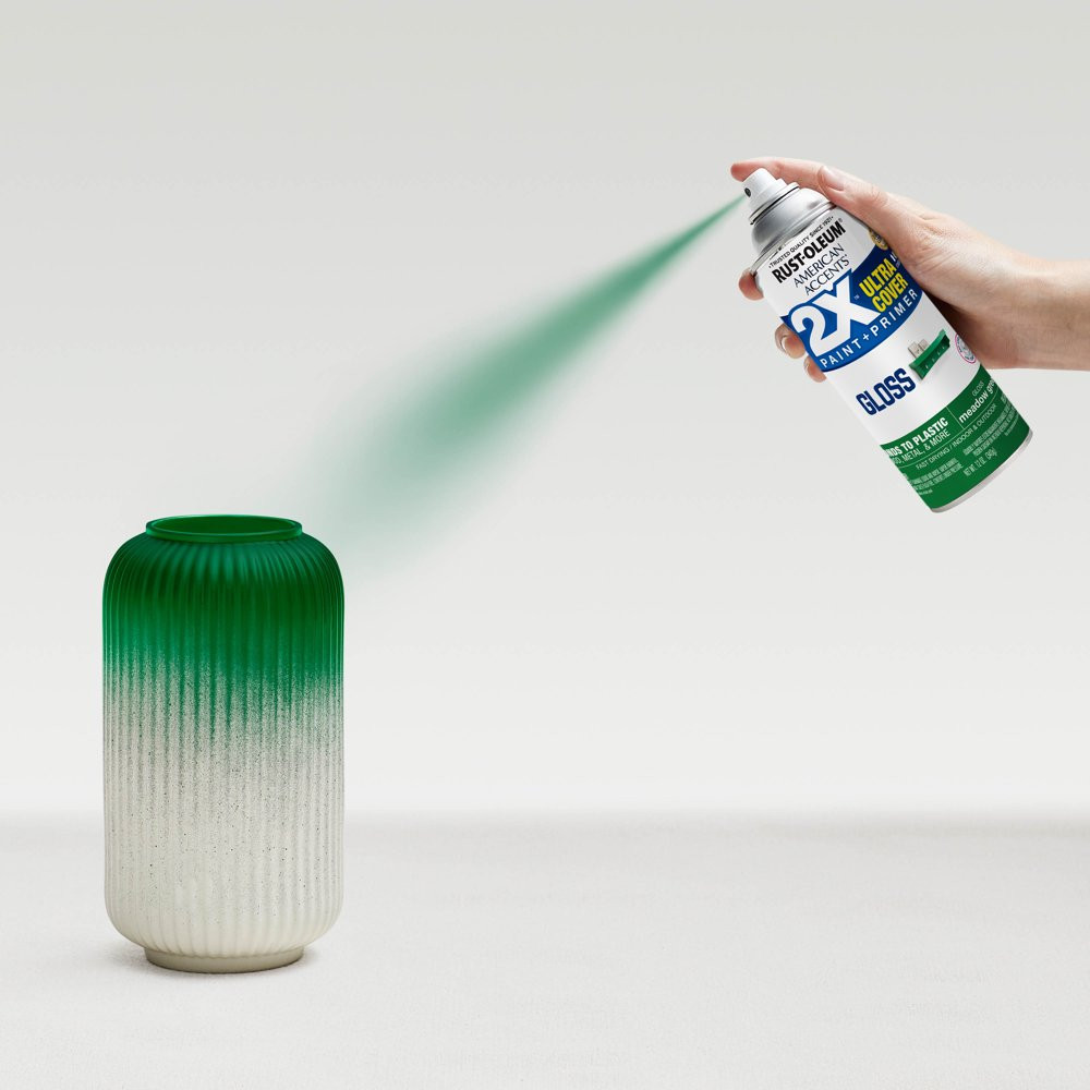 Multi-Surfaces 2X Ultra Cover Gloss Meadow Green Spray Paint Shiny Smooth 12 Oz