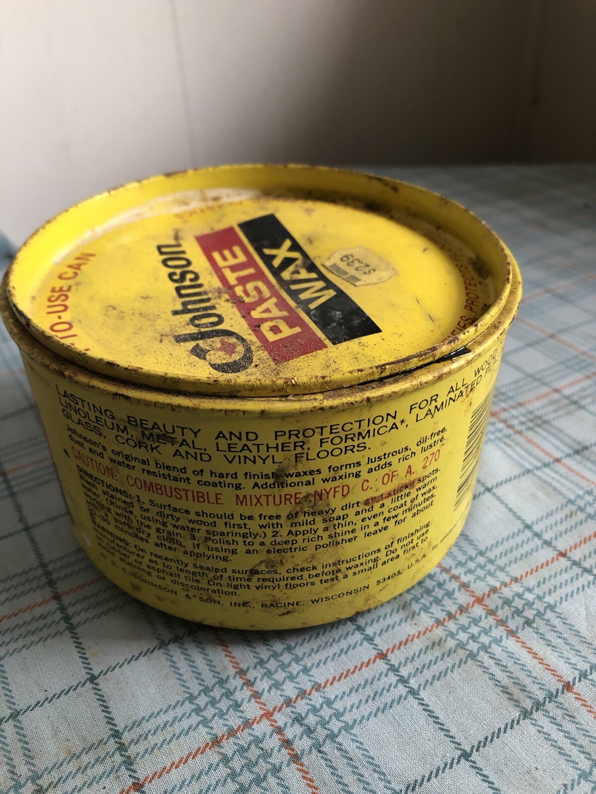 SC Johnson Paste Wax 16oz 95% Full The Original Formula Hard Finish Wood Wax