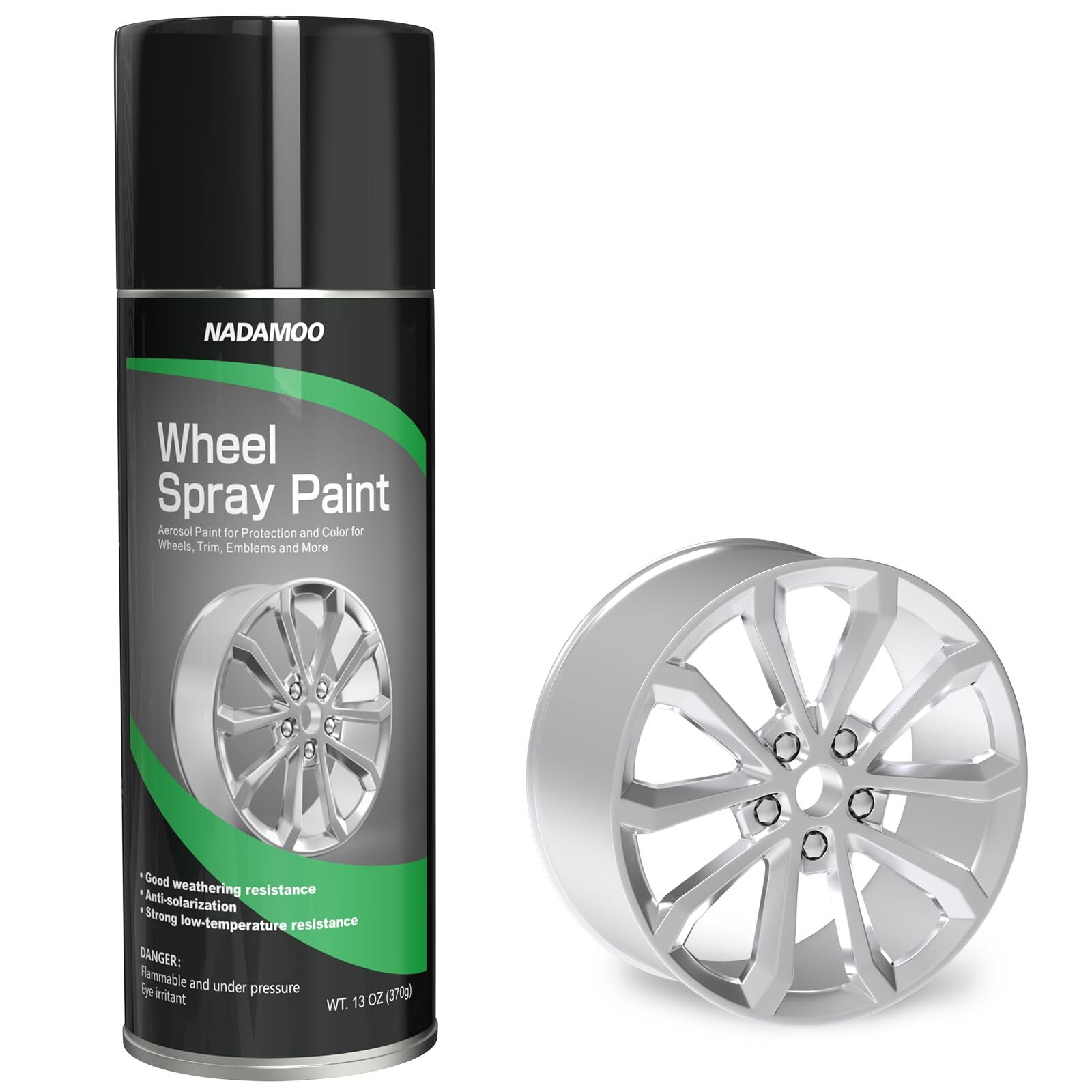 NADAMOO Aluminum Wheel Spray Paint Semi-gloss Aerosol Car Rim Paint for Recol…