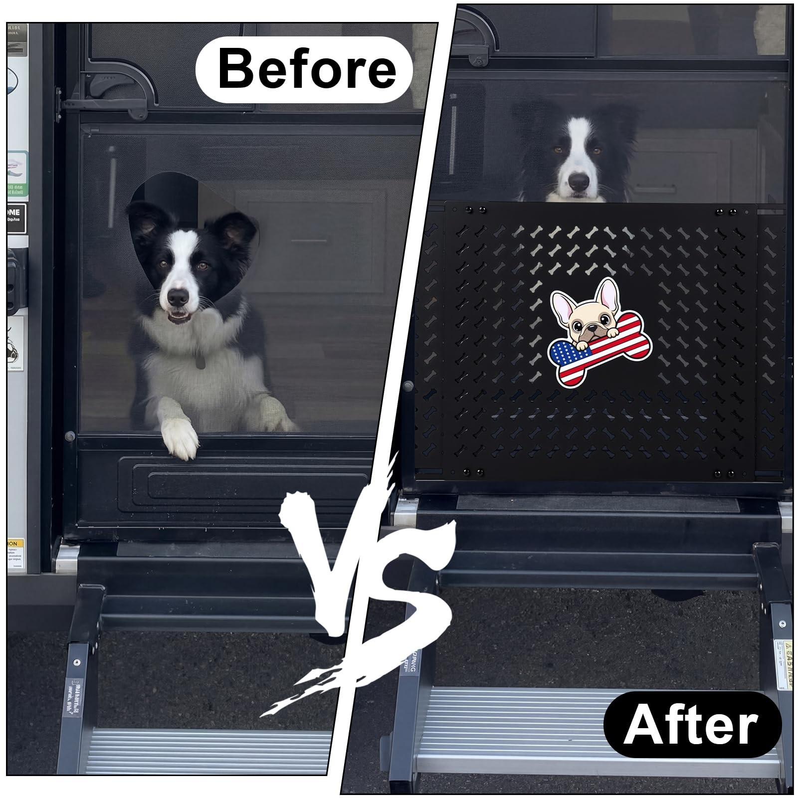 20″ Adjustable RV Screen Door Protector for Dogs Aluminum, Fits 22″-31.5″ Doors