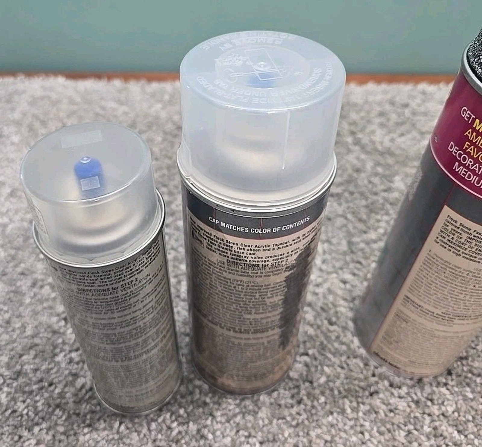 Plasti-Kote Fleck Stone Spray Paint Texture Paint Faux Granite Finish Gray- READ