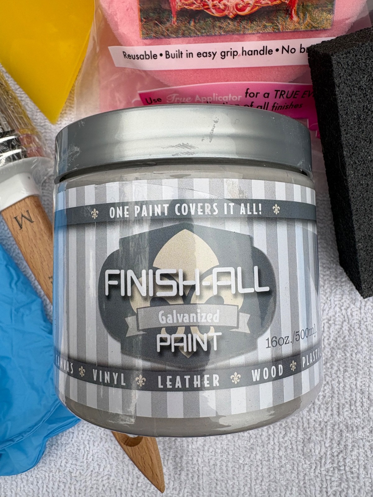 Finish-ALL Galvanized Paint 16 Oz Water Based Original Seal w/Applicators