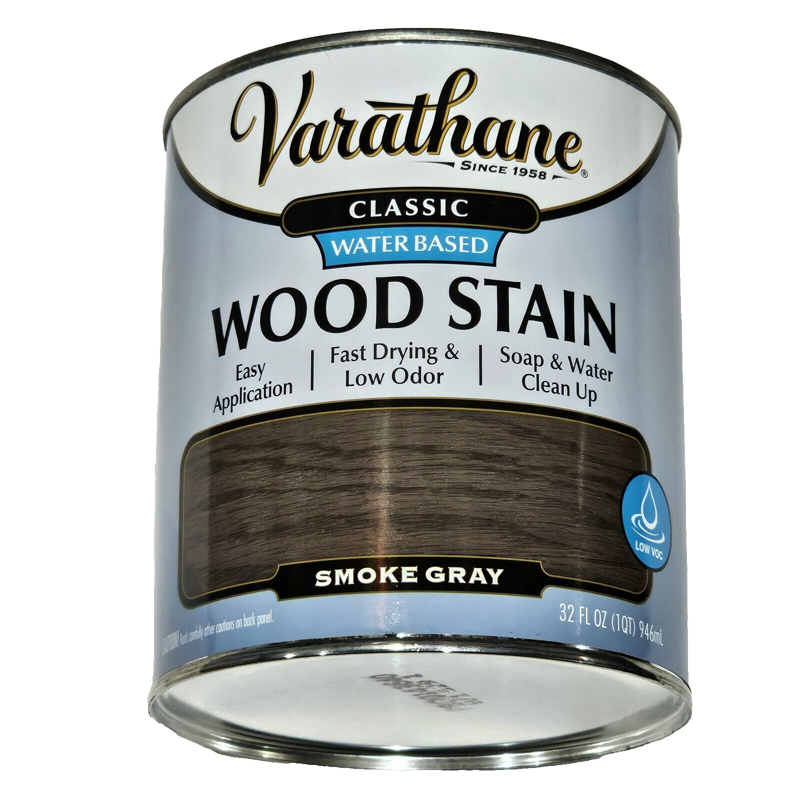Varathane Classic Water Based Wood Stain Easy Fast Drying Smoke Grey 32oz.