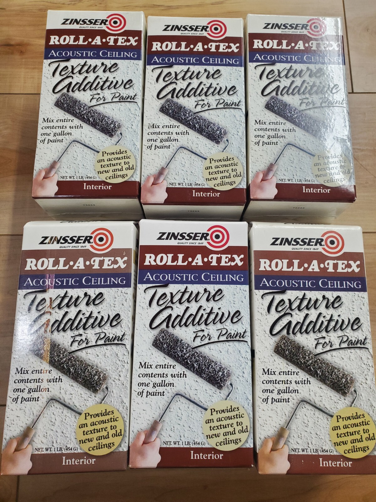 Zinsser Roll-A-Tex Acoustic Ceiling Texture Paint Additive Lot of 6