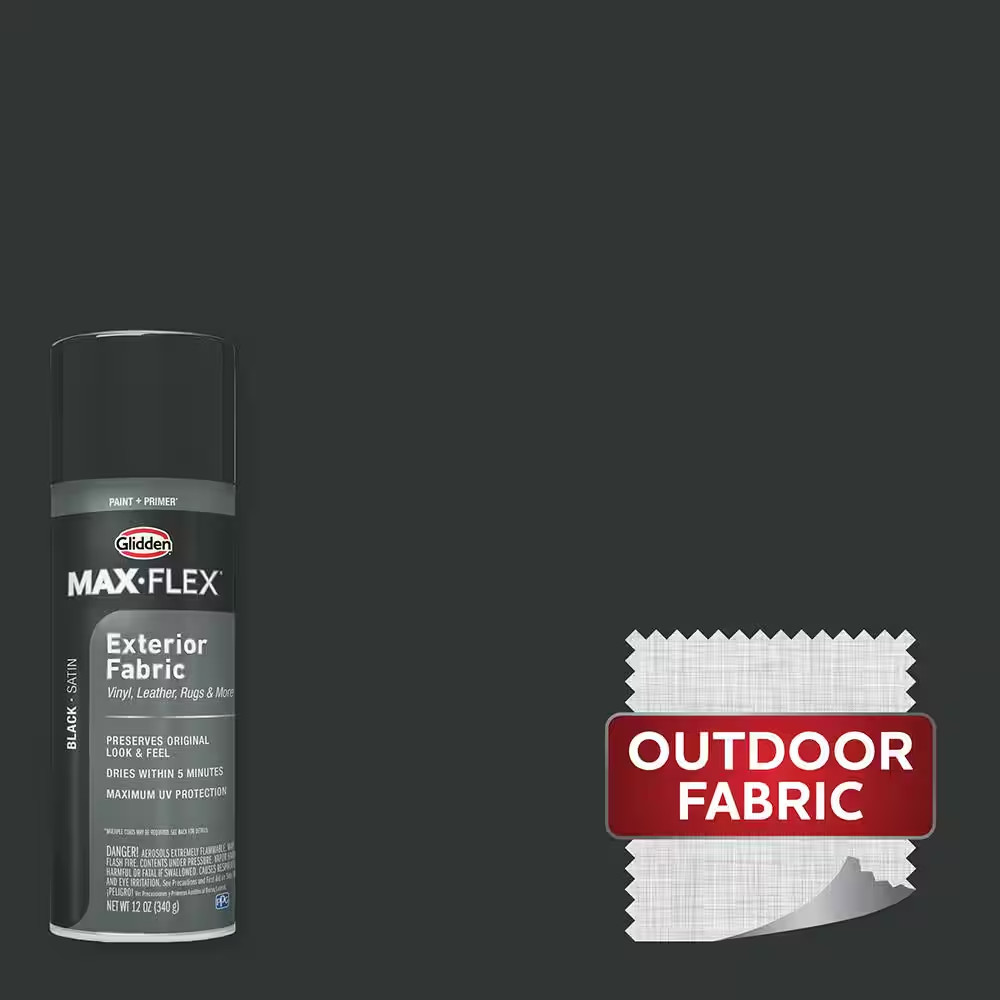 12 Oz. Satin Black Exterior Fabric Spray Paint and Primer