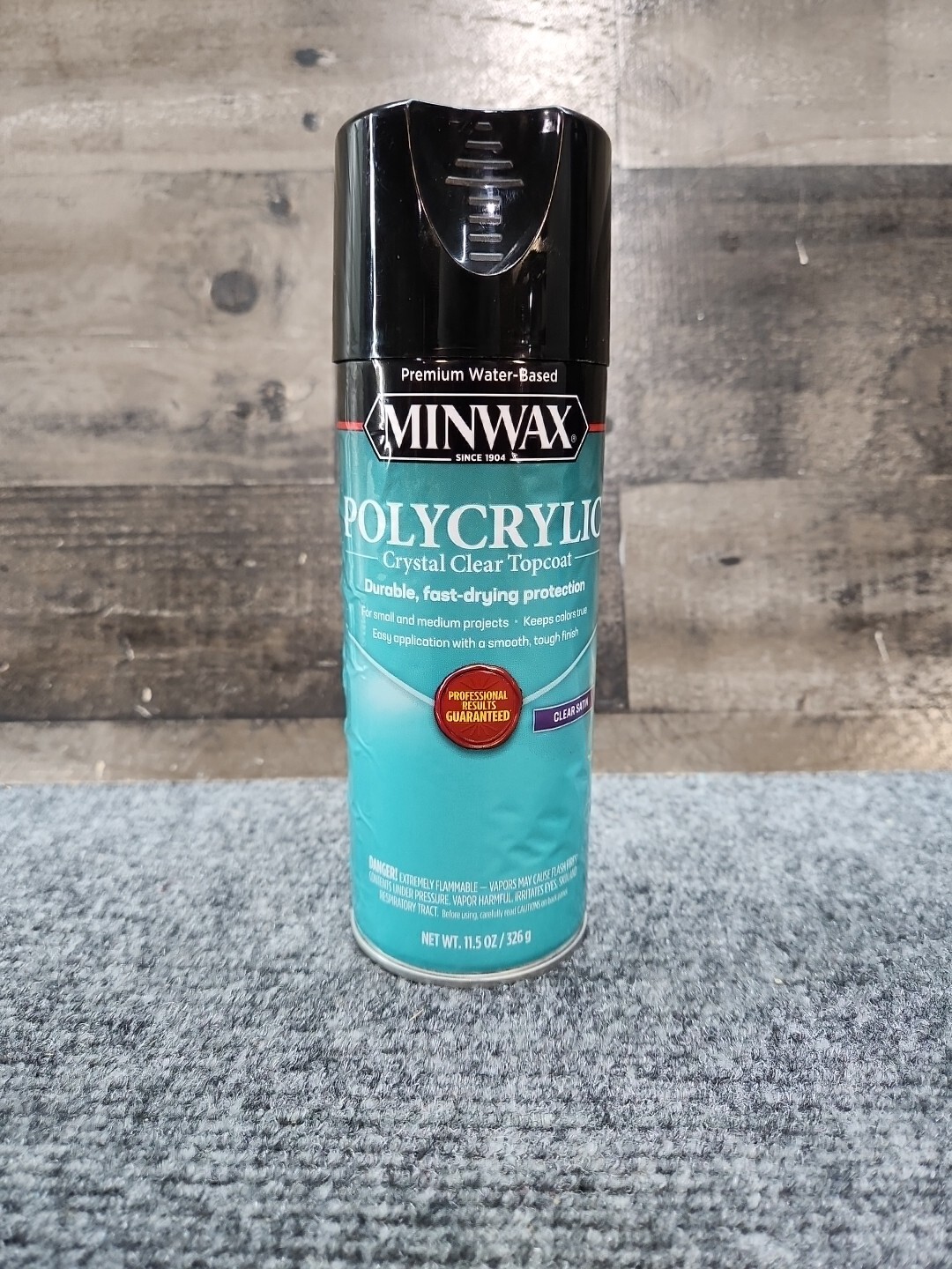 Minwax Water Based Polycrylic Protective Finish Spray Clear Satin 11.5 Oz