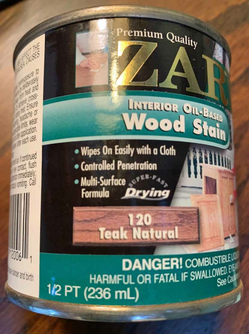 Zar Interior Stain, 120 TEAK NATURAL, 1/2 pint
