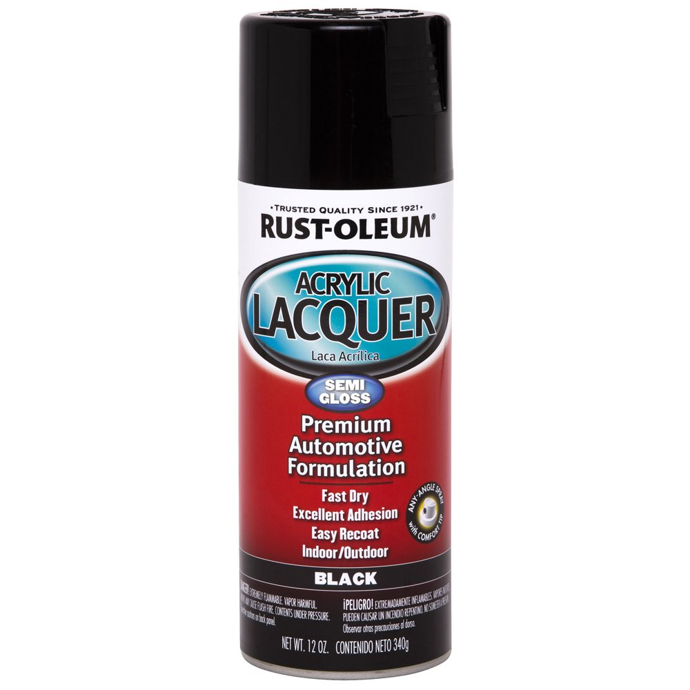Automotive Gloss Acrylic Lacquer Black Spray Paint Most Surafces 12 Oz