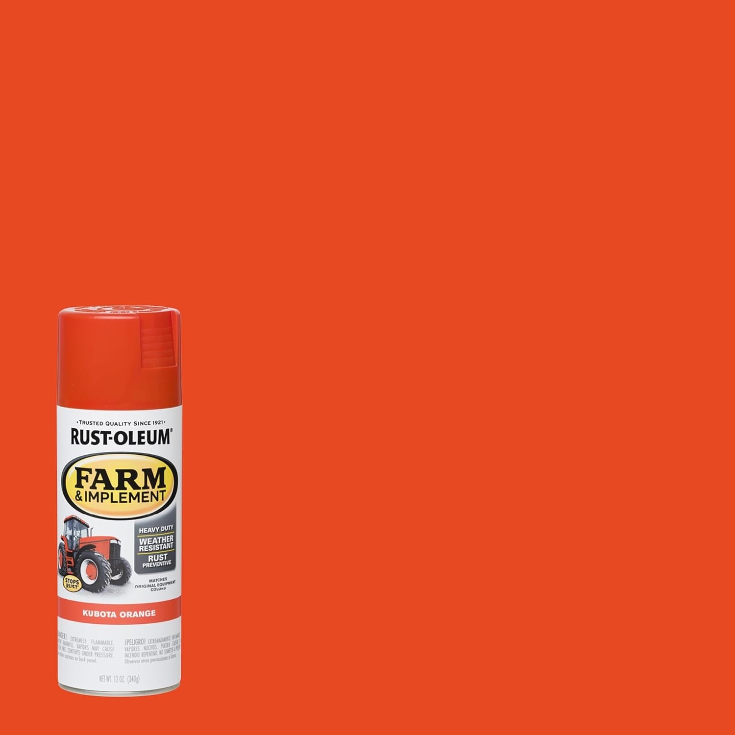 Rust-Oleum 303472 Farm & Implement Spray Paint, 12 Oz, Husqvarna Orange, (Pack o