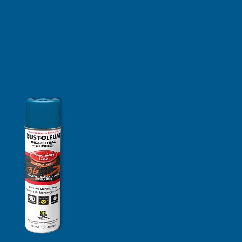 Rust-Oleum 203022 Caution Blue Semi-Gloss Marking Paint 17 oz. (Pack of 24)