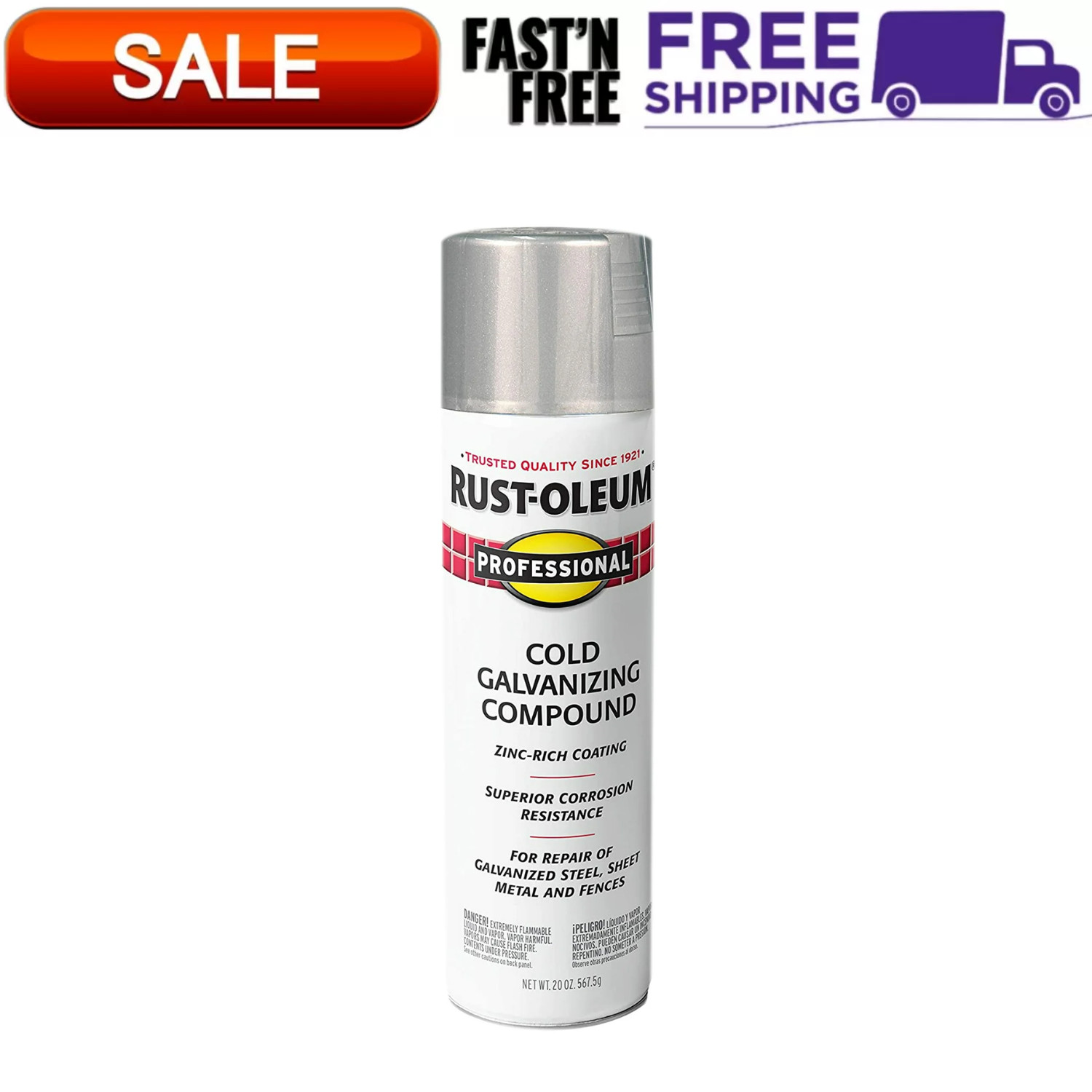 Cold Gray, Rust-Oleum Professional Galvanizing Compound Spray Paint, 20 oz