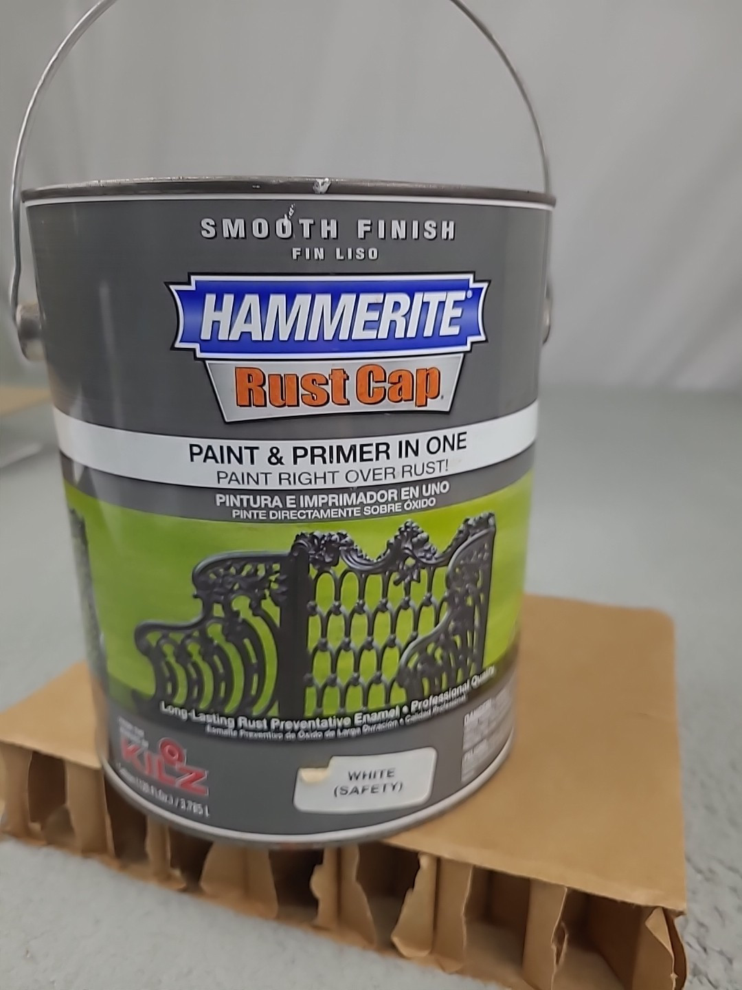 1x Hammerite Rust Cap Smooth Finish Paint Primer White Safety Gallon