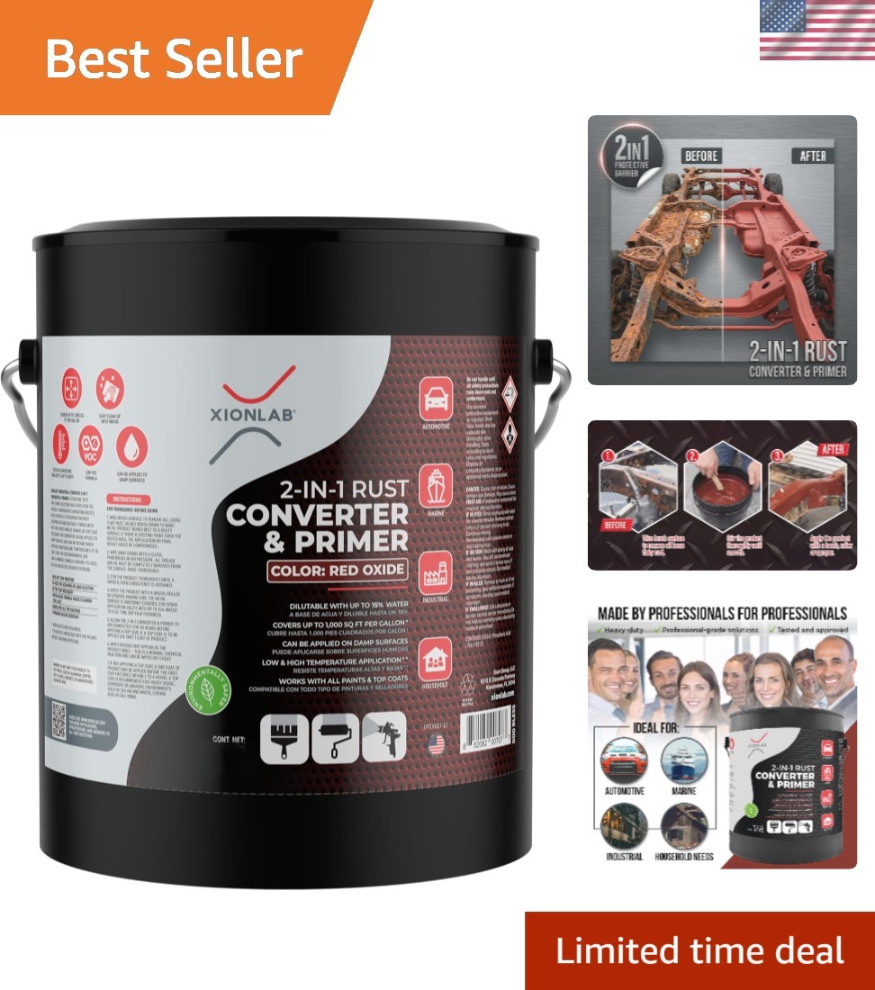 2-in-1 Rust Converter & Metal Primer – 1 Gallon Red Rust Paint Inhibitor for …