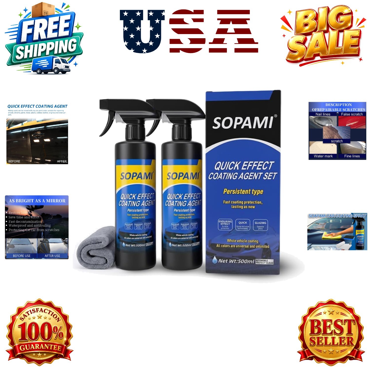 Ceramic Paint Sealant Spray, Ceramic Coating for Cars | 17.5oz High Shine Car…
